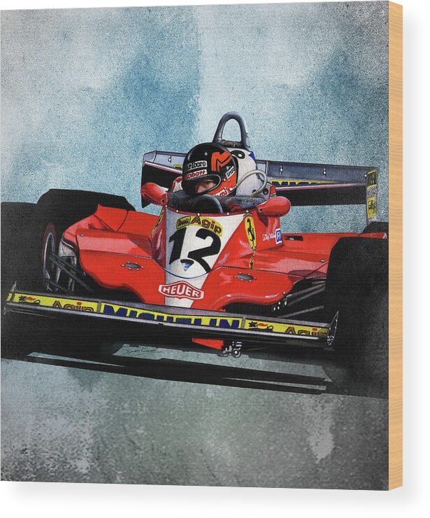 Art Wood Print featuring the painting 1978 Ferrari 312T3 by Simon Read