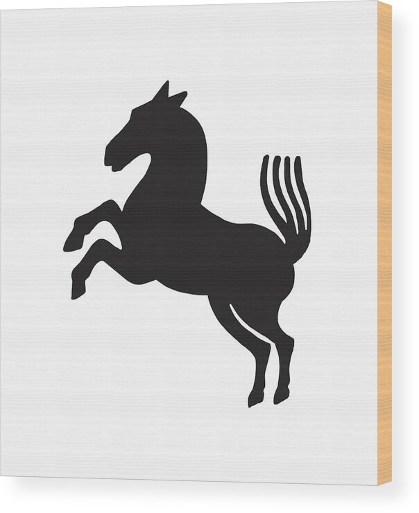 Animal Wood Print featuring the drawing Horse Rearing up #3 by CSA Images