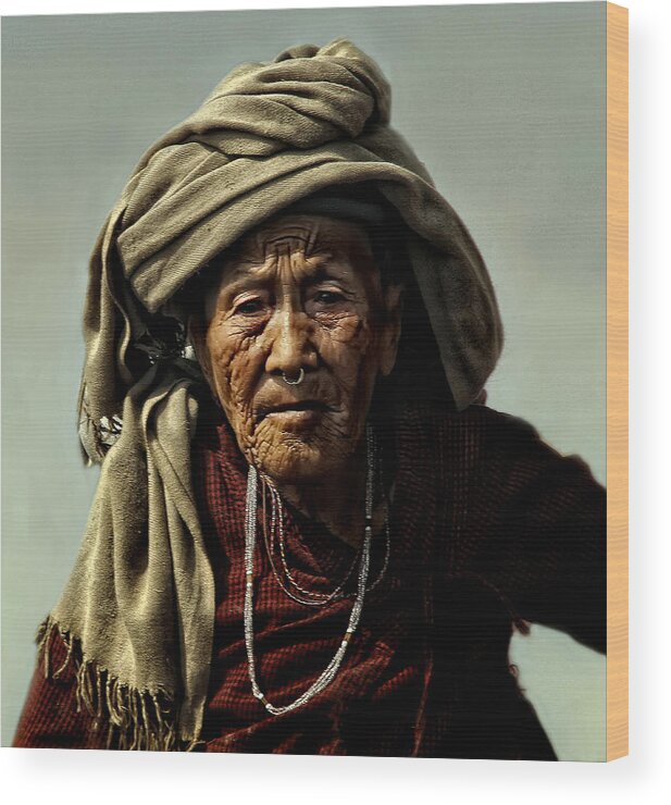 Nepal Wood Print featuring the photograph Women Of Nepal - Series by Yvette Depaepe