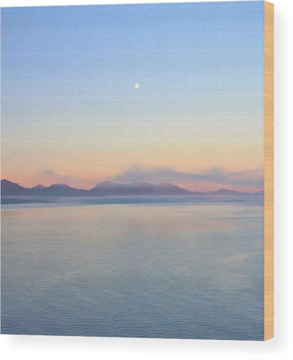 Alaskan Moon Wood Print featuring the photograph Alaskan Moon by FD Graham