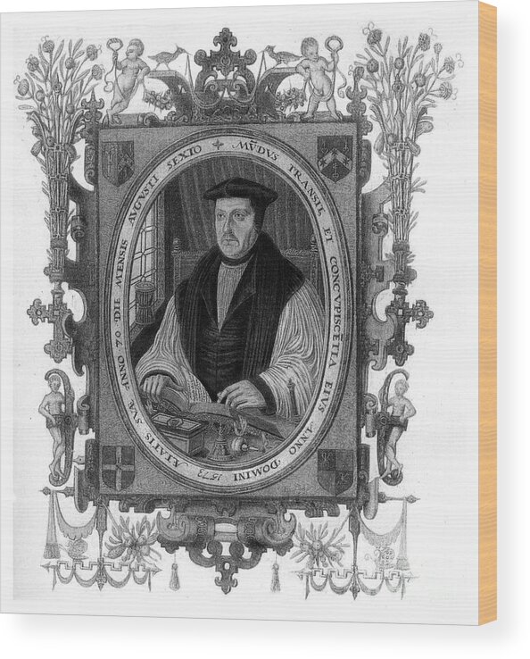 Engraving Wood Print featuring the drawing Archbishop Parker, 1573, 1896 by Print Collector