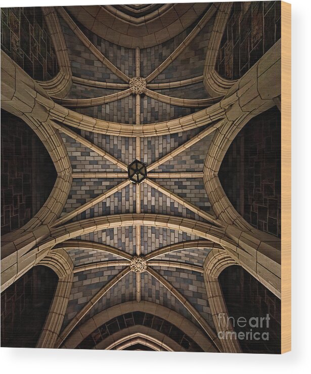 Berry College Wood Print featuring the photograph Arched Ceiling Detail by Doug Sturgess
