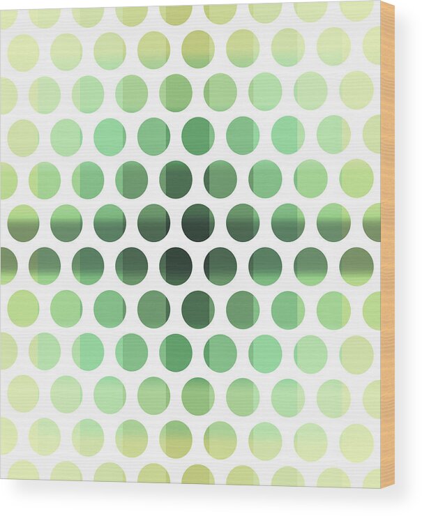 Pattern Wood Print featuring the mixed media Colorful Dots Pattern - Polka Dots - Pattern Design 6 - Cream, Aqua, Teal, Olive, Green by Studio Grafiikka