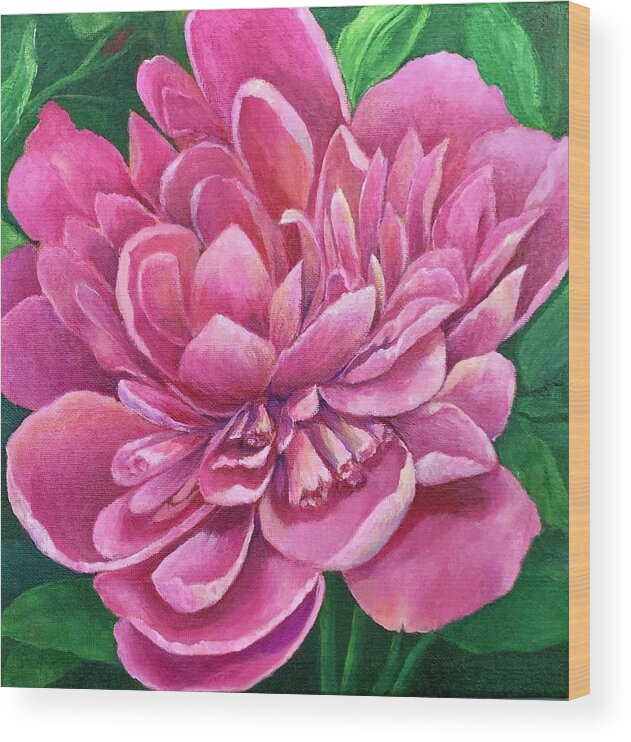 Rose Wood Print featuring the painting Pretty In Pink by Jane Ricker