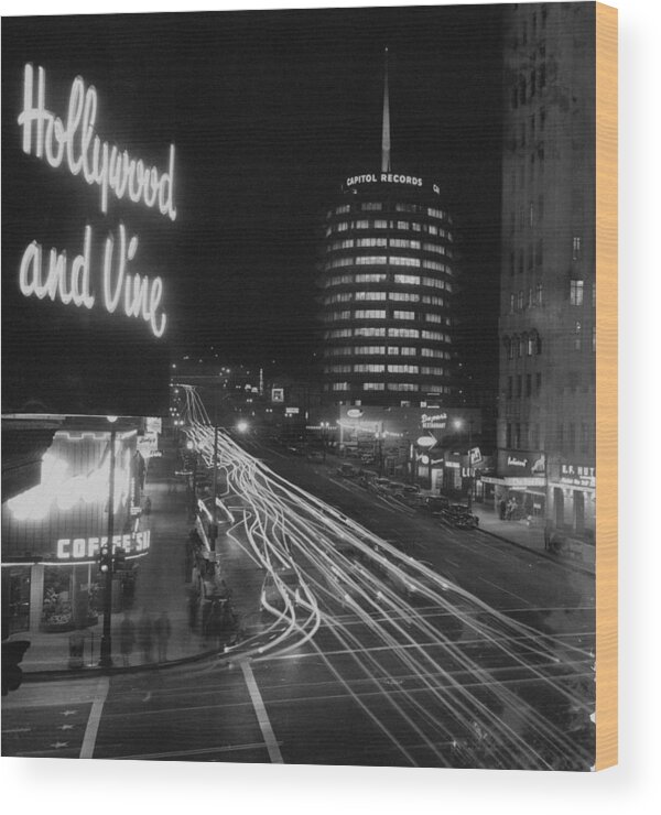 1950-1959 Wood Print featuring the photograph Hollywood And Vine by Authenticated News