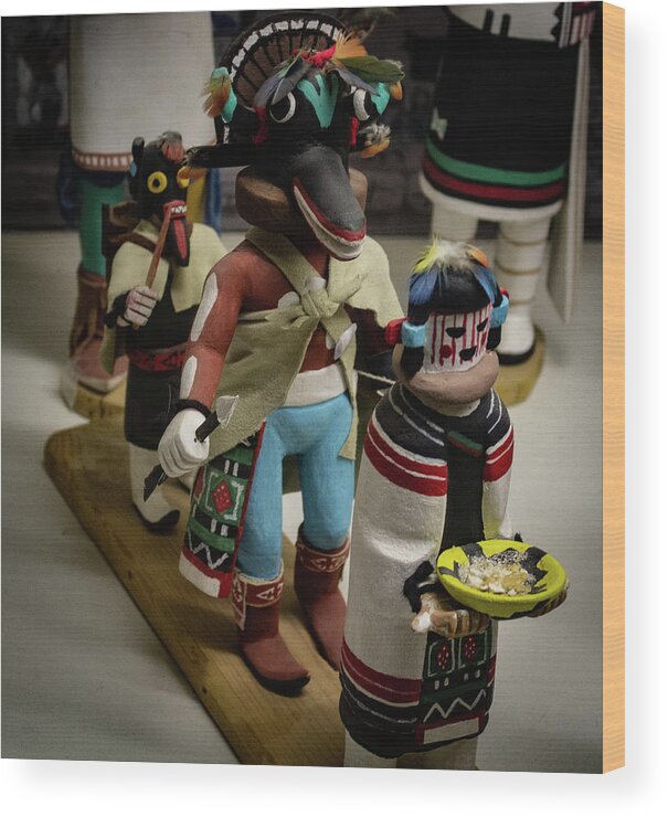 Kachina Wood Print featuring the photograph Kachina Blessings by Elaine Webster