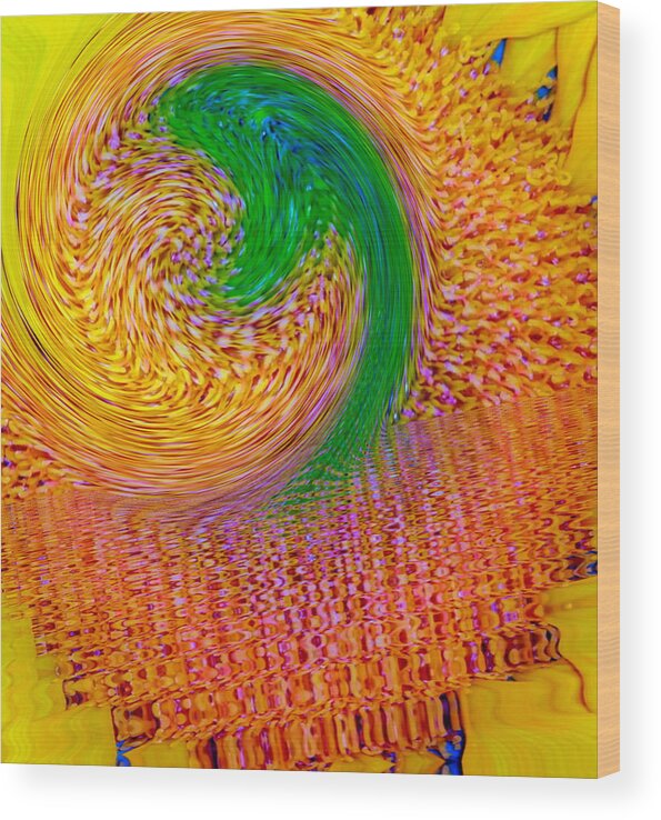 Orange Hurricane Wood Print featuring the digital art Orange hurricane, storm, gold, ratio by Scott S Baker