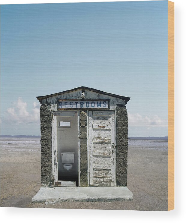 Outhouse Wood Print featuring the photograph Outhouse On Beach, Close-up by Ed Freeman