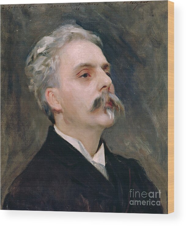 Sargent John Singer (1856-1925) Wood Print featuring the painting Portrait Of Gabriel Faure by John Singer Sargent