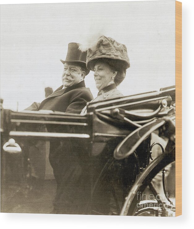 Mature Adult Wood Print featuring the photograph President William Taft And Wife Helen by Bettmann