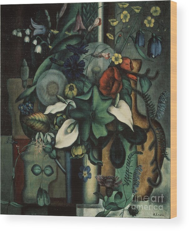 Oil Painting Wood Print featuring the drawing Still Life With Flowers And Jug, 1929 by Heritage Images
