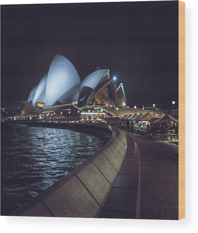 Australia Wood Print featuring the photograph Sydney Opera House Nights by Nisah Cheatham