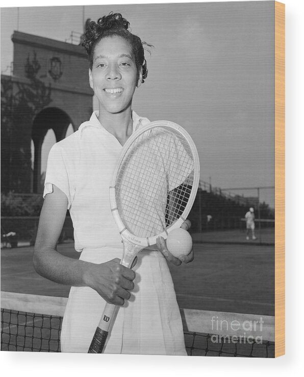 Tennis Wood Print featuring the photograph Tennis Player Althea Gibson by Bettmann