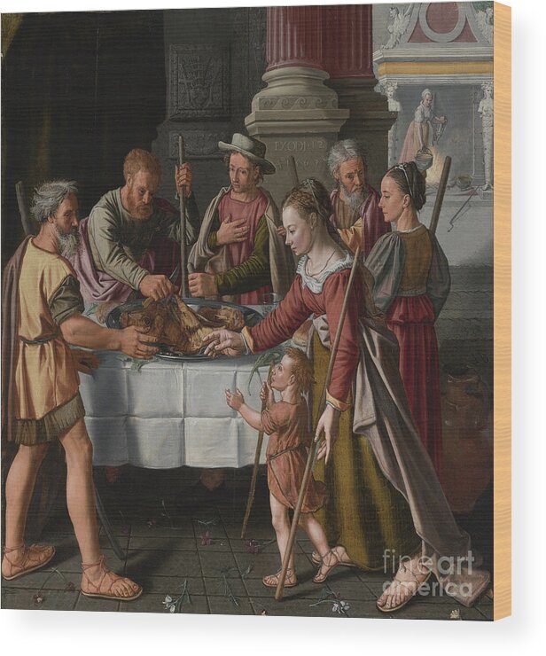 Banquet Wood Print featuring the drawing The First Passover Feast by Heritage Images