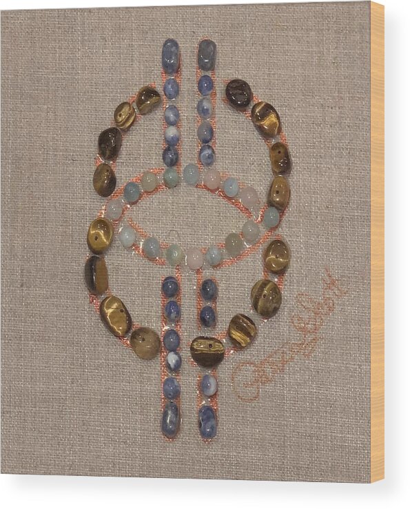 Adinkra Wood Print featuring the mixed media With Time by Patrice Scott