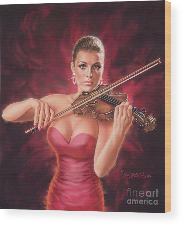 Realism Wood Print featuring the painting Classical Beauty by Dick Bobnick