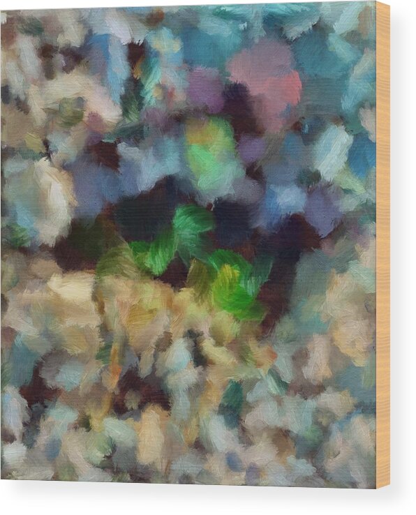 Abstract Wood Print featuring the mixed media Abstract Petals by Christopher Reed