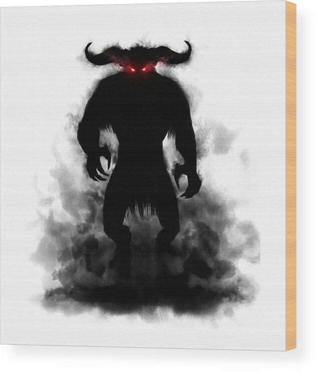 Bygge videre på Descent midnat Demon Devil Wood Print by George M Stoddard - Pixels