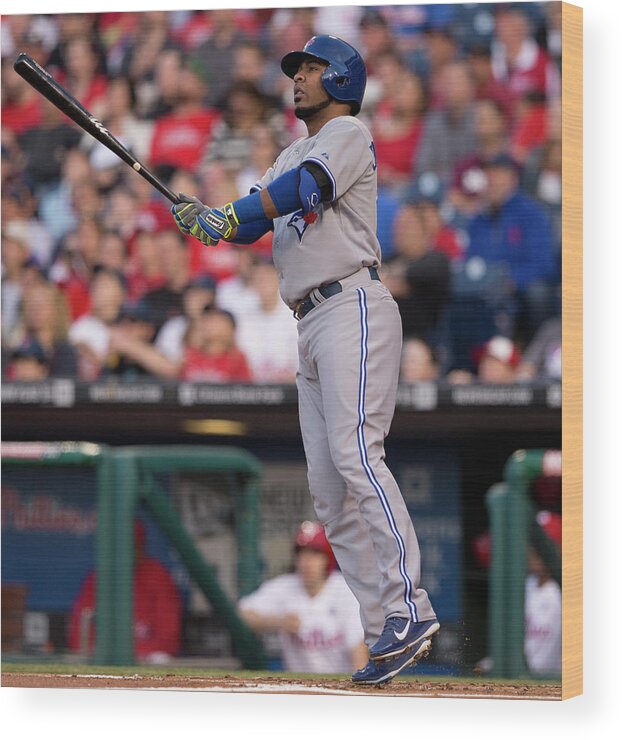 Second Inning Wood Print featuring the photograph Edwin Encarnacion by Mitchell Leff