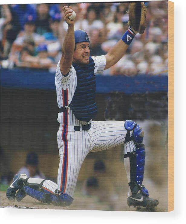 1980-1989 Wood Print featuring the photograph Gary Carter by Ronald C. Modra/sports Imagery