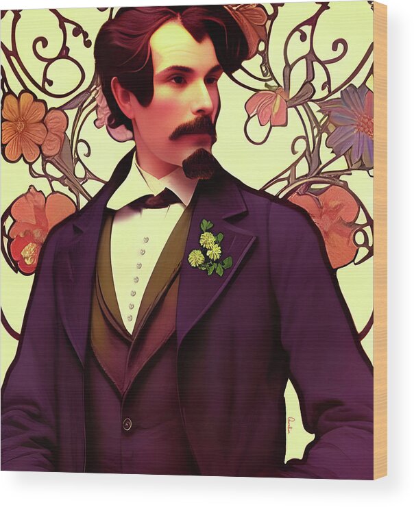 Love Wood Print featuring the digital art Handsome Suitor by Annalisa Rivera-Franz