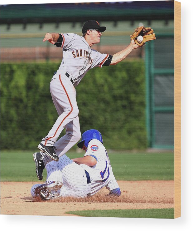 People Wood Print featuring the photograph Kelby Tomlinson and Kris Bryant by Jonathan Daniel