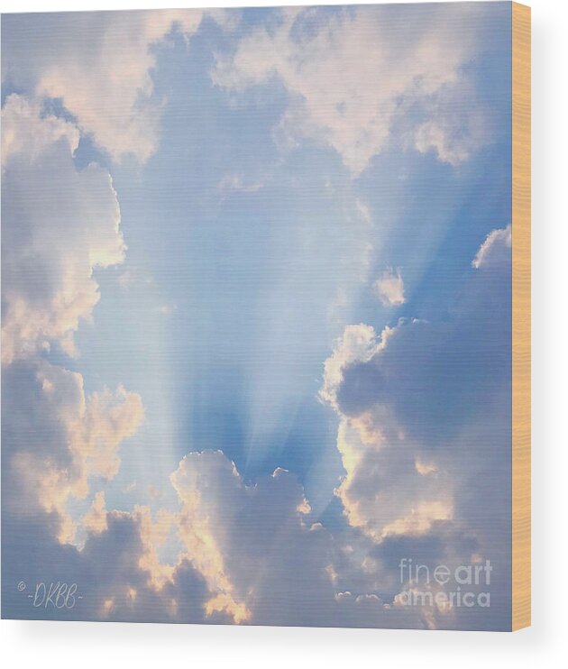 Clouds Wood Print featuring the photograph Love in the Clouds #3 by Dorrene BrownButterfield