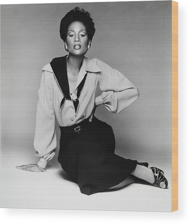 Accessories Wood Print featuring the photograph Model Beverly Johnson Wearing A Donald Brooks Ensemble by Francesco Scavullo
