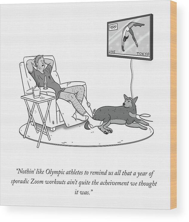 nothin' Like Olympic Athletes To Remind Us All That A Year Of Wood Print featuring the drawing Olympic Athletes by Lila Ash