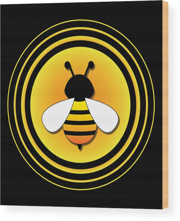 Honey Bee Wood Print featuring the digital art Sun Bee by Pelo Blanco Photo