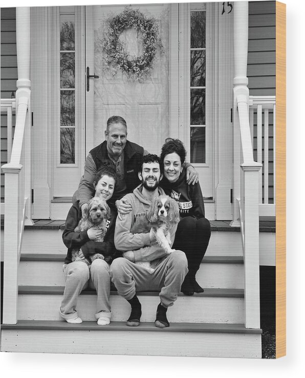 Front Steps Family Photo Wood Print featuring the photograph The Wyman Family by Monika Salvan