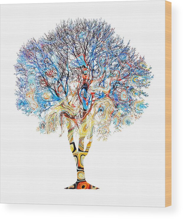 Tree Wood Print featuring the digital art Tree Design 199 by Lucie Dumas