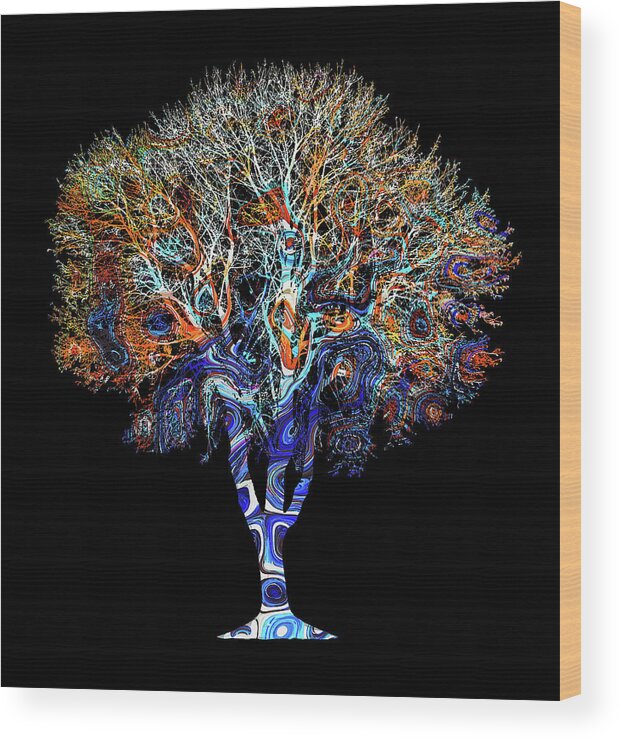 Tree Wood Print featuring the digital art Tree Design 200 by Lucie Dumas