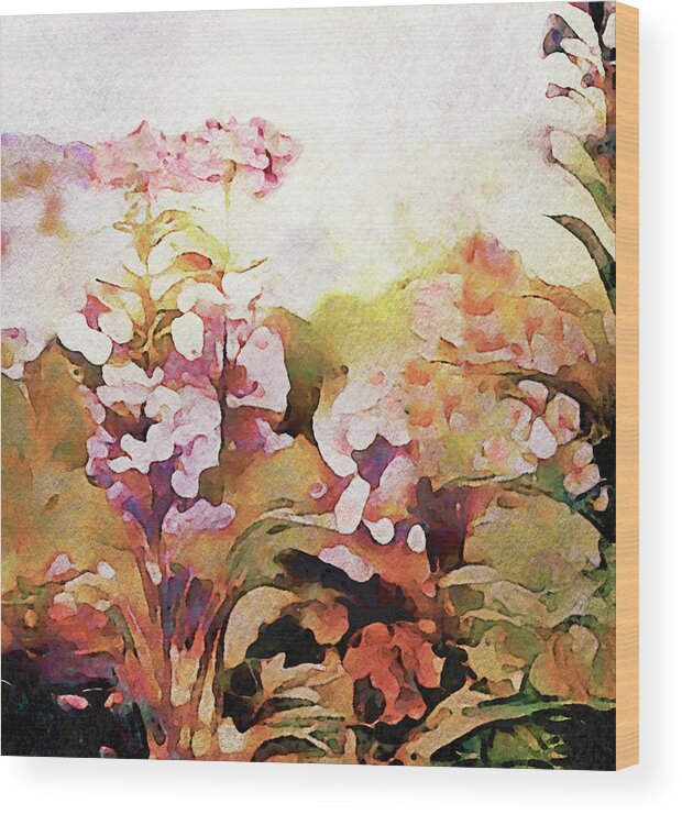 Wildflowers In Watercolor Wood Print featuring the digital art Wildflowers in Watercolor by Susan Maxwell Schmidt