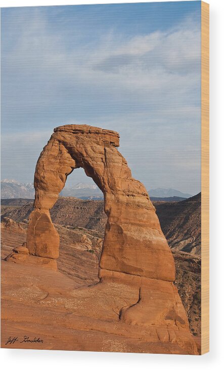 Arch Wood Print featuring the photograph Delicate Arch at Sunset #1 by Jeff Goulden
