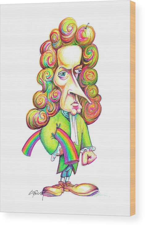 Art Wood Print featuring the photograph Isaac Newton #1 by Gary Brown/science Photo Library