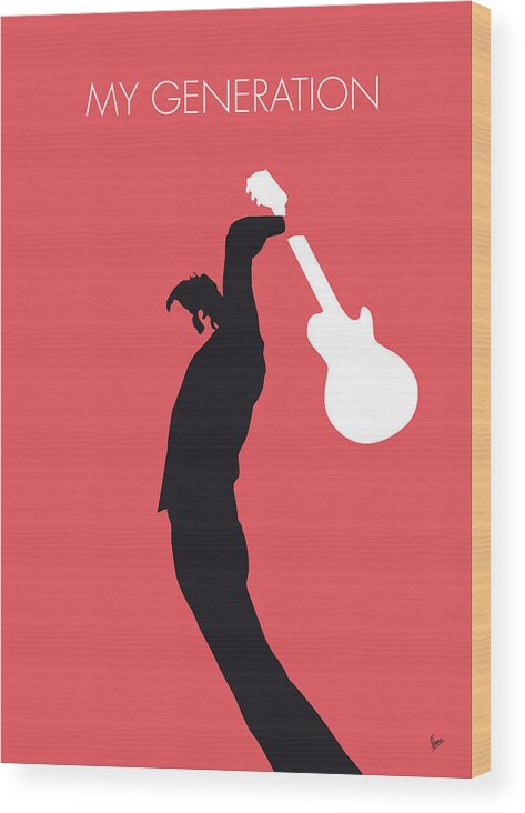 The Wood Print featuring the digital art No002 MY THE WHO Minimal Music poster by Chungkong Art