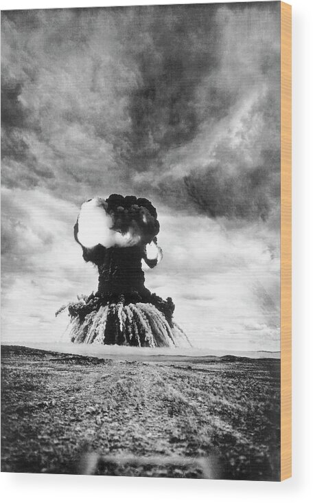 Bomb Wood Print featuring the photograph Non-nuclear Explosives Testing #1 by Science Photo Library