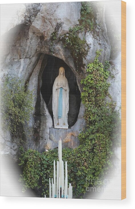 Lourdes Wood Print featuring the photograph Our Lady of Lourdes Grotto by Carol Groenen