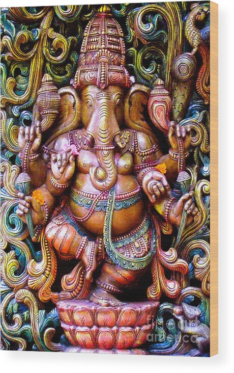 Ganesh Wood Print featuring the photograph Remover of Obstacles by Roselynne Broussard