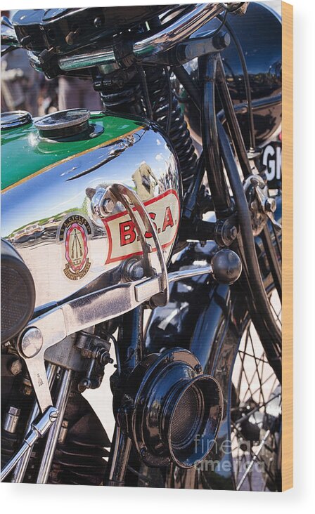 1930 Wood Print featuring the photograph 1930 BSA 500cc Sloper by Tim Gainey