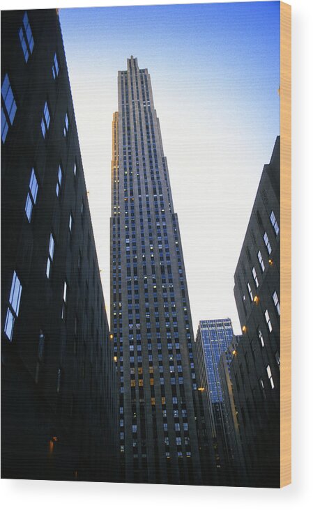 Rockefeller Wood Print featuring the photograph Rockefeller Center Skyscraper by Gordon James