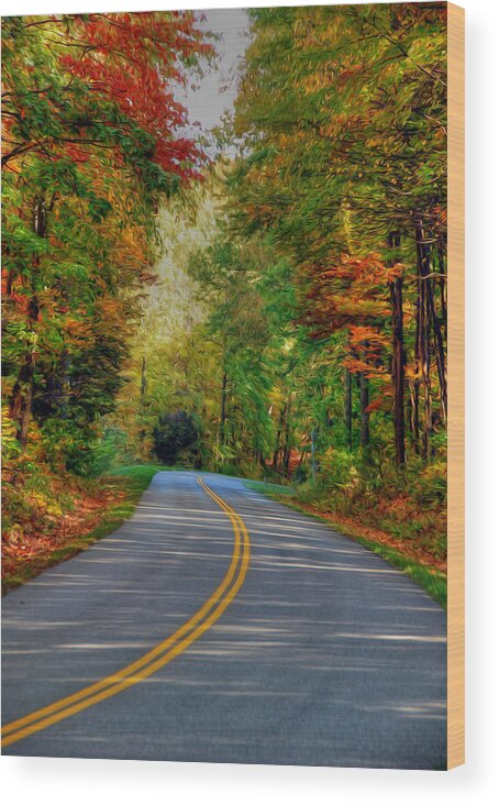 Autumn Wood Print featuring the digital art Autumn Drive #2 by Kelvin Booker