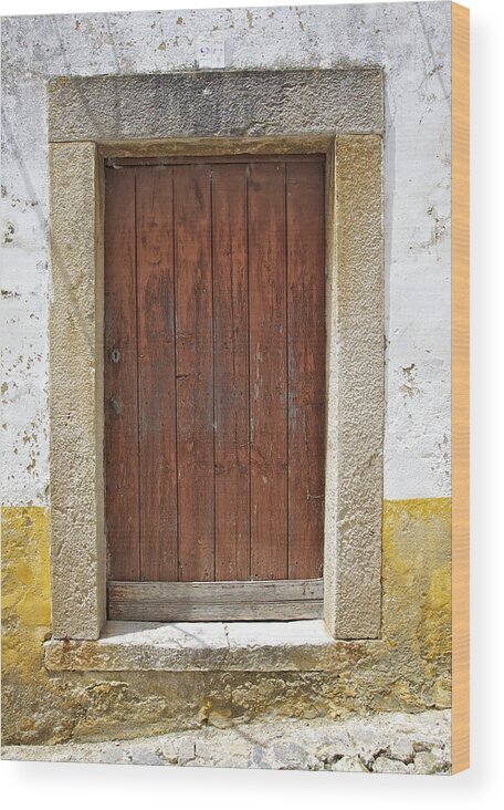 Brown Wood Print featuring the photograph Brown Rustic Wood Door in a Medieval European Village #2 by David Letts