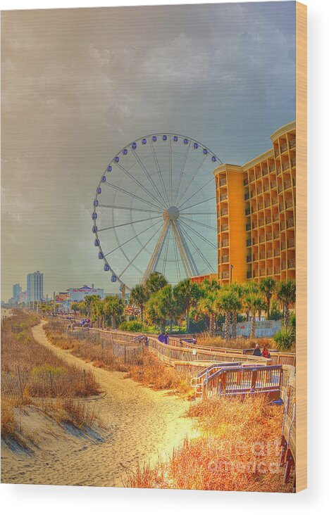 Beach Wood Print featuring the photograph Downtown Myrtle Beach #2 by Kathy Baccari