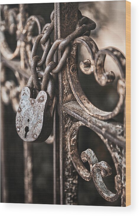 Lock Wood Print featuring the photograph Keyless by Caitlyn Grasso