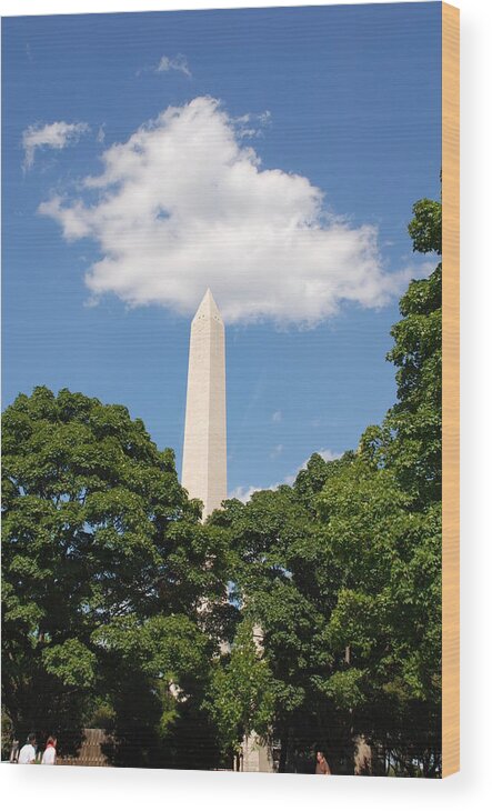Washington Wood Print featuring the photograph Obelisk Rises Into the Clouds by Kenny Glover
