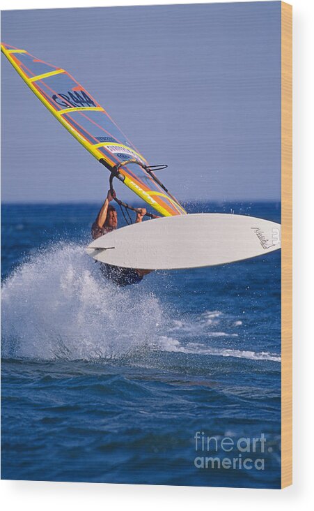 Windsurfing Wood Print featuring the photograph Windsurfing #1 by George Atsametakis