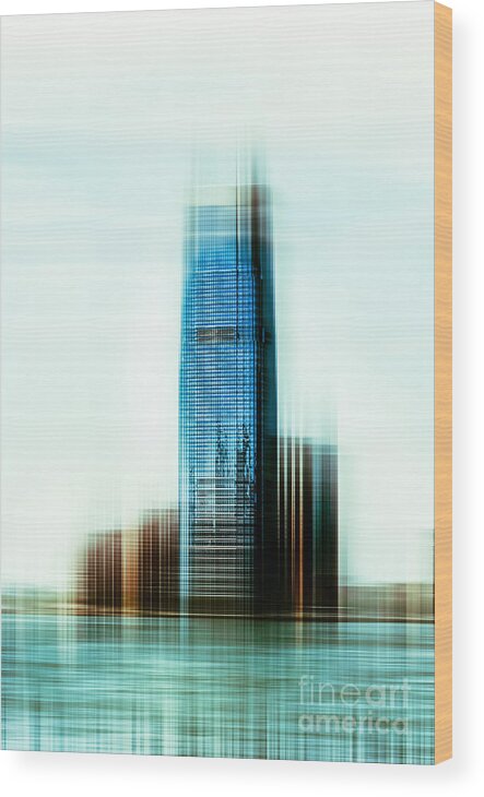 Nyc Wood Print featuring the photograph A look to New Jersey II - steel by Hannes Cmarits
