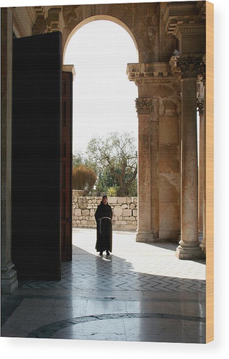 Monk Wood Print featuring the photograph A Monk in Israel by Kathryn McBride